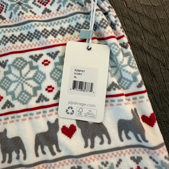 PJ Salvage French Bulldog Christmas Pajama Top - Picture 3 of 5